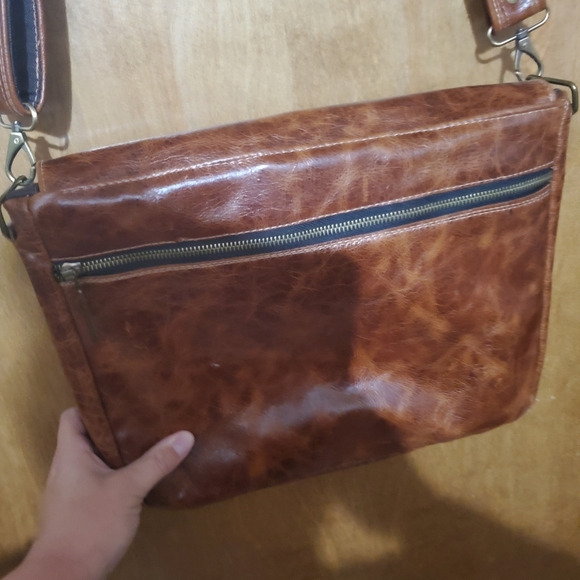 Handmade leather messenger bag